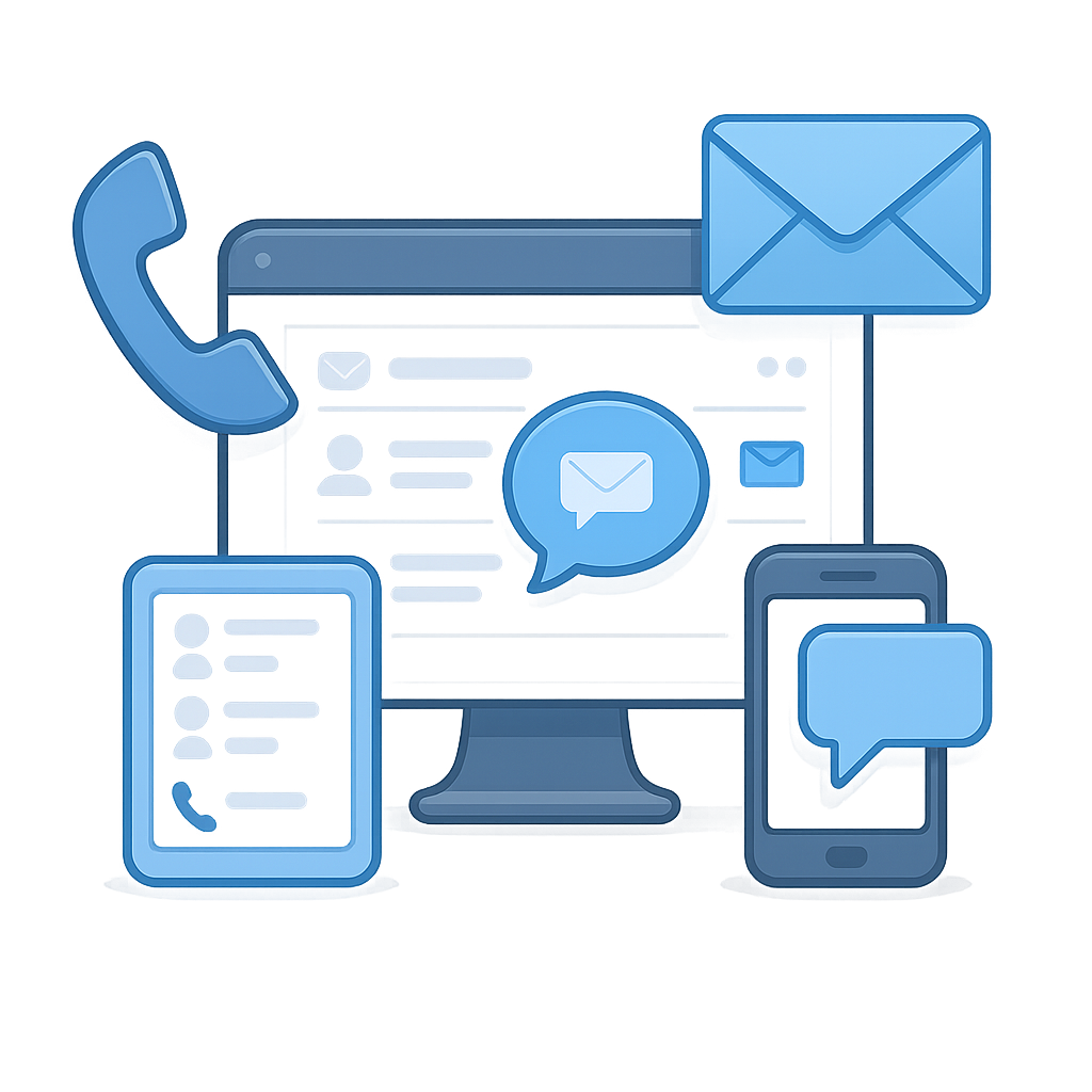 Unified inbox across calls, SMS, and email